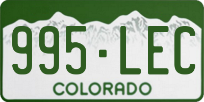 CO license plate 995LEC
