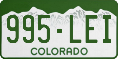 CO license plate 995LEI