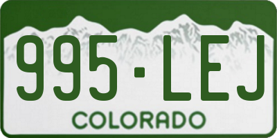 CO license plate 995LEJ