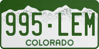 CO license plate 995LEM