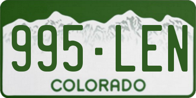 CO license plate 995LEN
