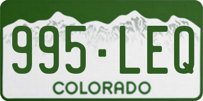 CO license plate 995LEQ
