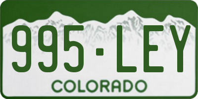 CO license plate 995LEY