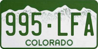 CO license plate 995LFA