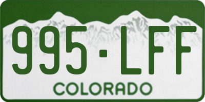 CO license plate 995LFF