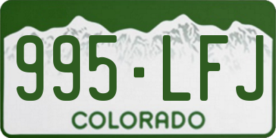 CO license plate 995LFJ