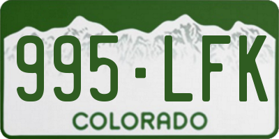 CO license plate 995LFK