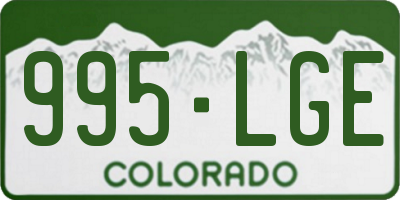 CO license plate 995LGE