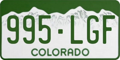 CO license plate 995LGF