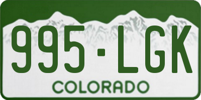 CO license plate 995LGK