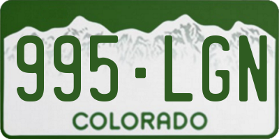 CO license plate 995LGN