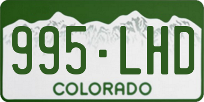 CO license plate 995LHD