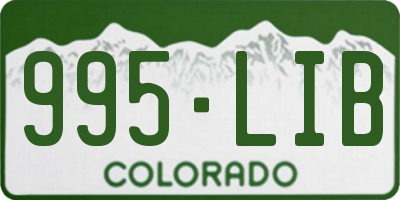 CO license plate 995LIB