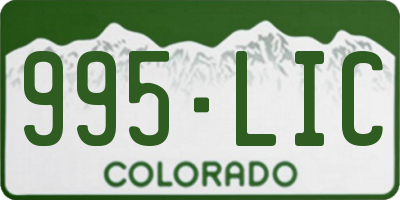 CO license plate 995LIC
