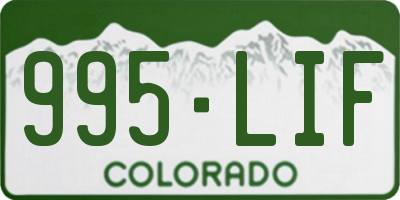CO license plate 995LIF