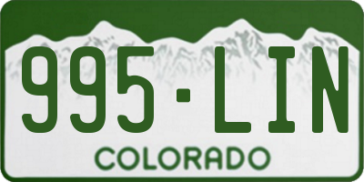 CO license plate 995LIN
