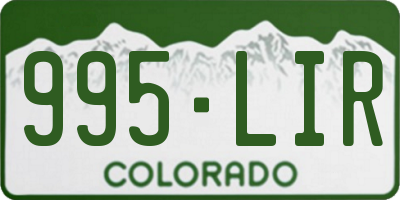 CO license plate 995LIR