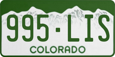 CO license plate 995LIS