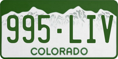 CO license plate 995LIV