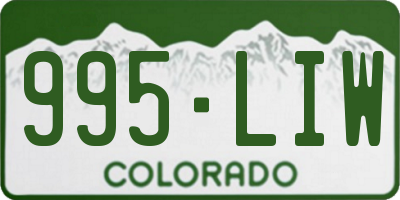 CO license plate 995LIW