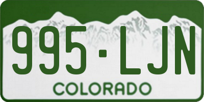 CO license plate 995LJN