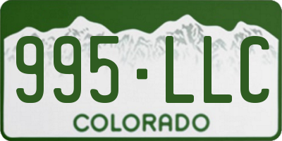 CO license plate 995LLC