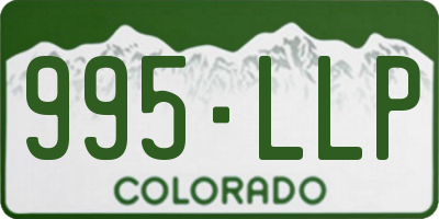 CO license plate 995LLP