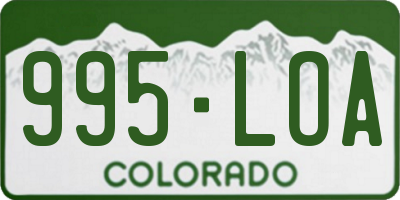 CO license plate 995LOA