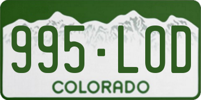 CO license plate 995LOD