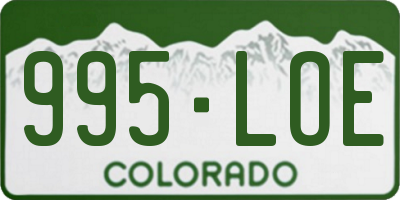 CO license plate 995LOE