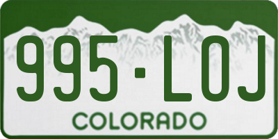 CO license plate 995LOJ