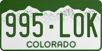 CO license plate 995LOK