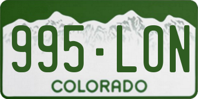 CO license plate 995LON