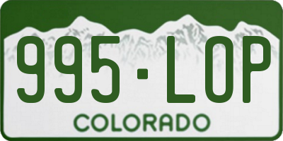 CO license plate 995LOP