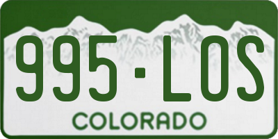 CO license plate 995LOS