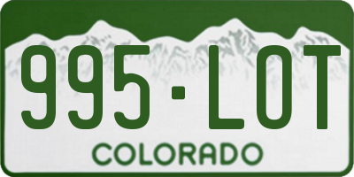 CO license plate 995LOT