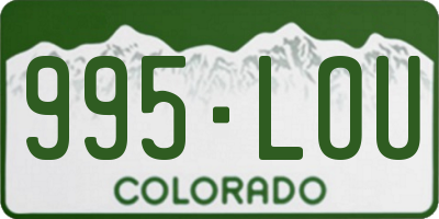 CO license plate 995LOU