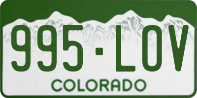 CO license plate 995LOV