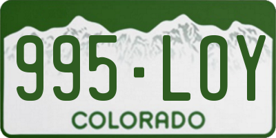 CO license plate 995LOY