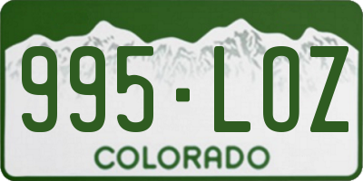 CO license plate 995LOZ