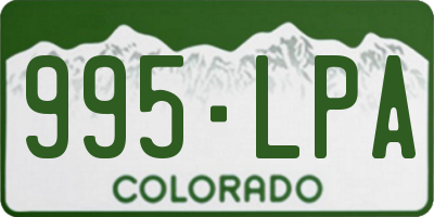 CO license plate 995LPA