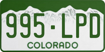CO license plate 995LPD