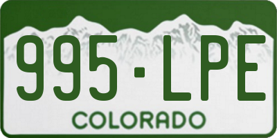 CO license plate 995LPE