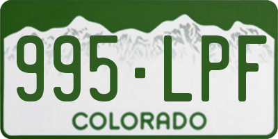 CO license plate 995LPF