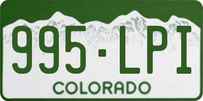 CO license plate 995LPI