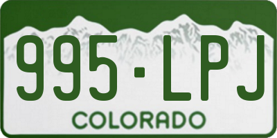 CO license plate 995LPJ