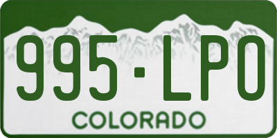 CO license plate 995LPO
