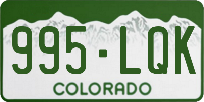 CO license plate 995LQK