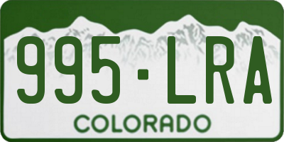 CO license plate 995LRA