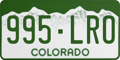 CO license plate 995LRO